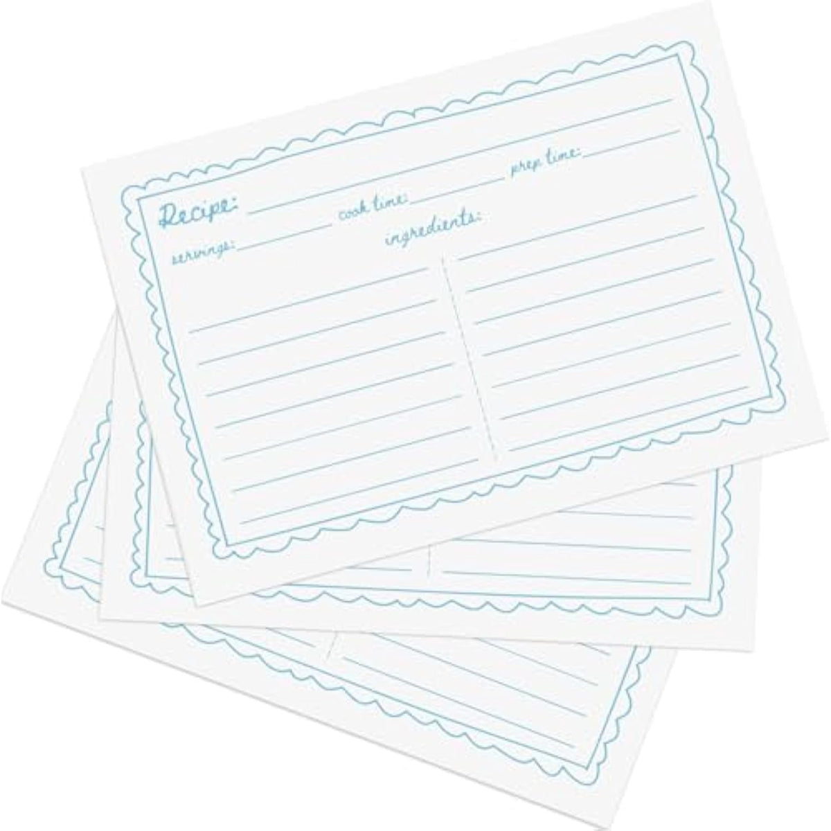 Recipe Cards, 4X6 Recipe Cards For Bridal Shower And Weddings, Double-Sided, 50 Pack, Scribble Design