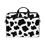 Alaza Black And White Cow Print Laptop Case Bag Sleeve Portable Crossbody Messenger Briefcase Convertible W/Strap Pocket For Macbook Air Pro Surface Dell Asus Hp Lenovo 14-15.4 Inch