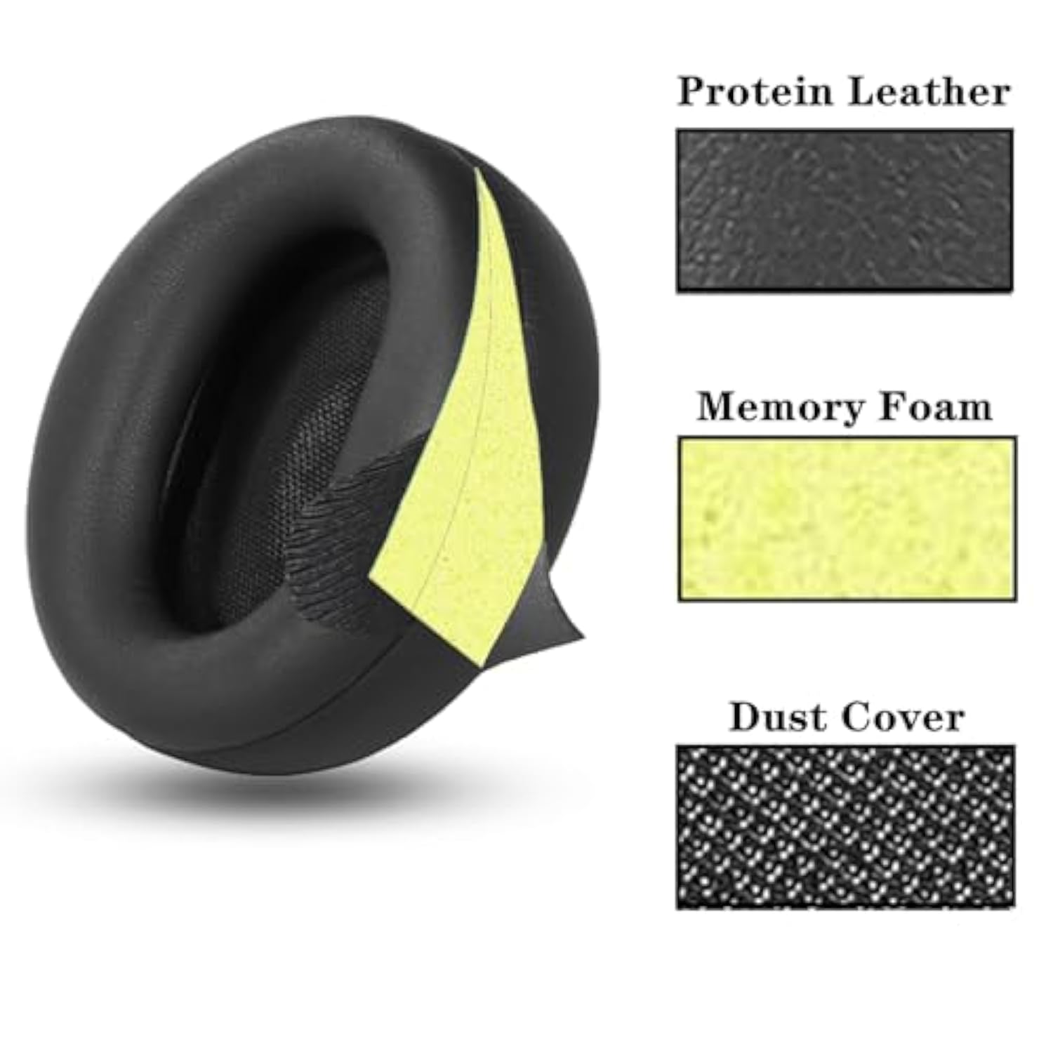 Replacement Ear Pads Cushions Compatible With Microsoft Surface Headphones Gen I/Gen Ii Replacement Earpads Protein Leather Memory Sponge Ear Cushion (Black)
