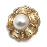 Faux Pearl Sewing Shank Buttons Hollow Edge White Ribbon Interweave Me