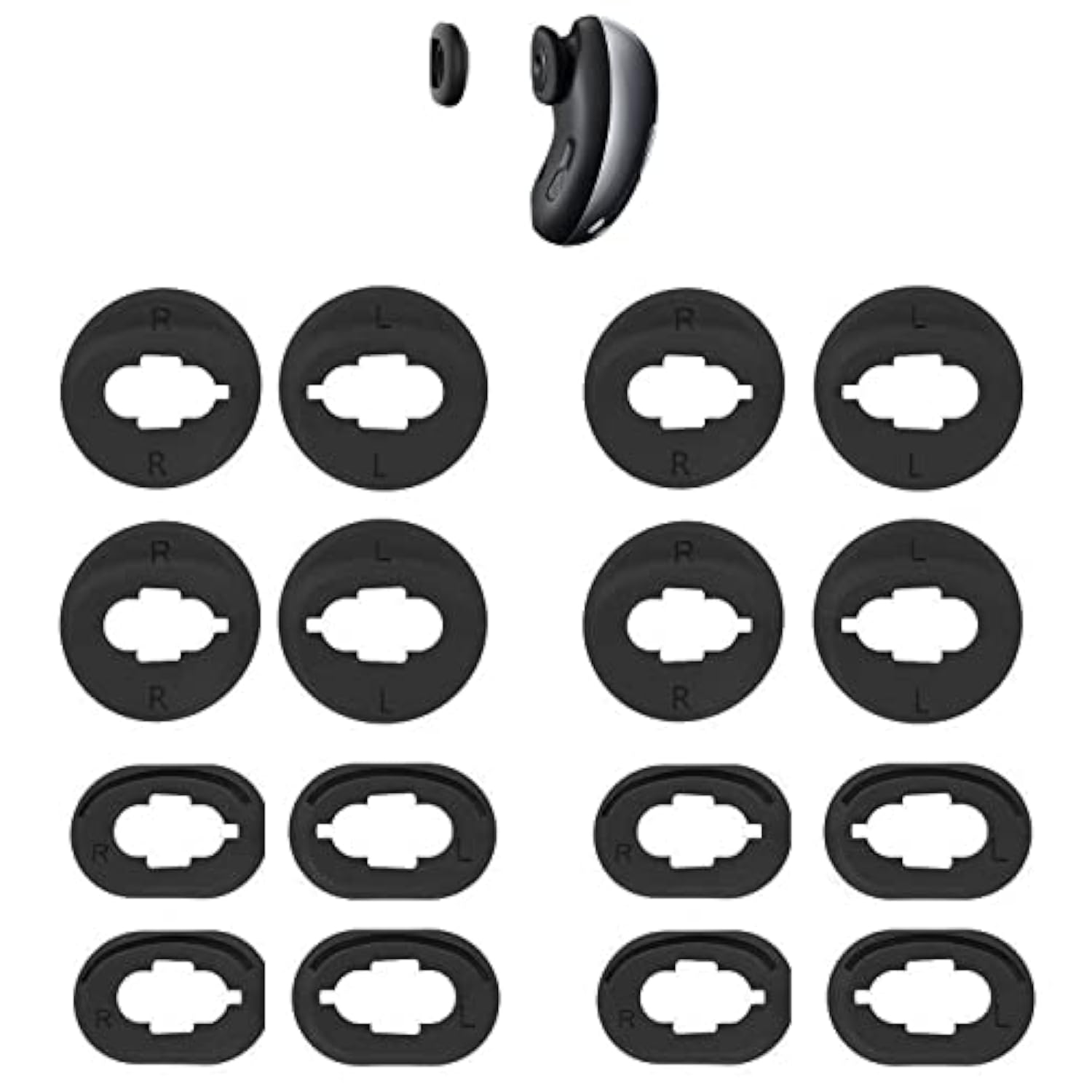 16 Pcs Silicone Ear Tips Compatible With Galaxy Buds Live, 2 Size 8 Pairs Ear Adapter Eartips Replacement For Samsung Galaxy Buds Live Accessories Rubber Earbuds Tips, Black
