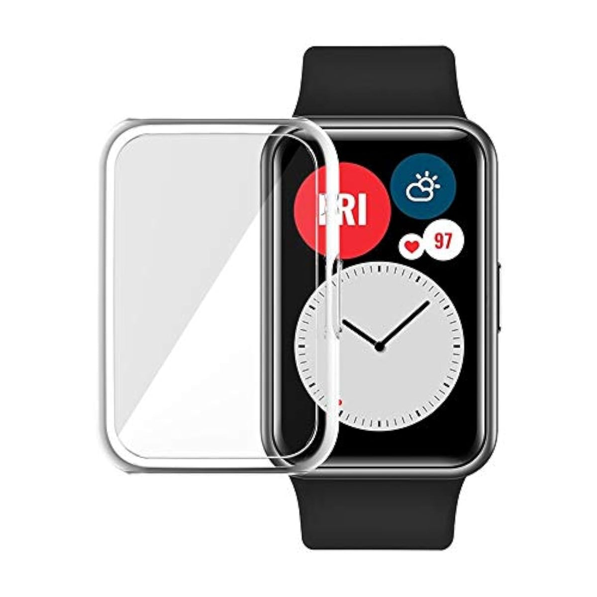 Protector Case Compatible For Huawei Watch Fit 2 Screen Protector,Ultra-Thin Soft Tpu Plated Bumper Case Full Cover All-Around Protective Shell (Clear)