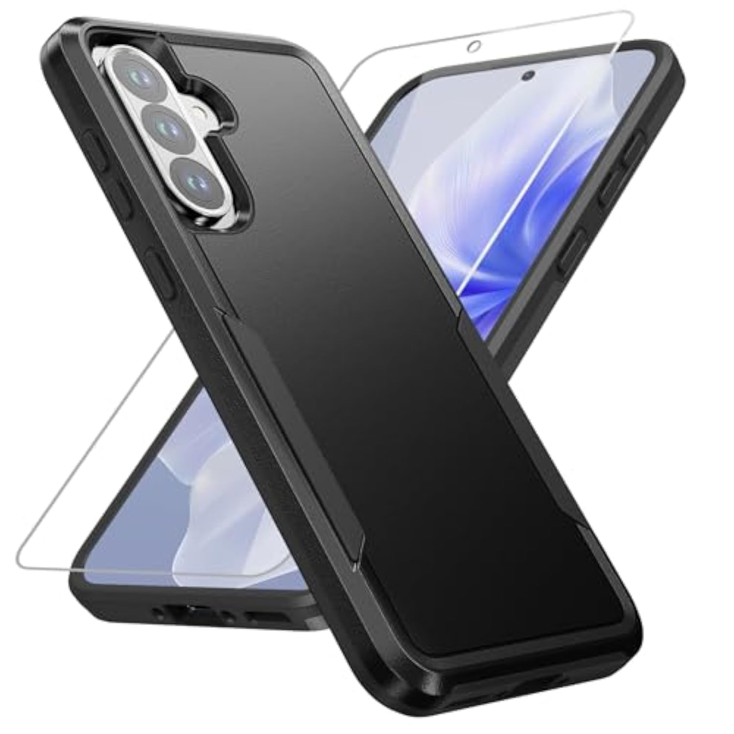 Galaxy A36 5G Case With Hd Screen Protector, Military Grade Drop Tested, Heavy-Duty Tough Rugged Shockproof Protective Case, Black