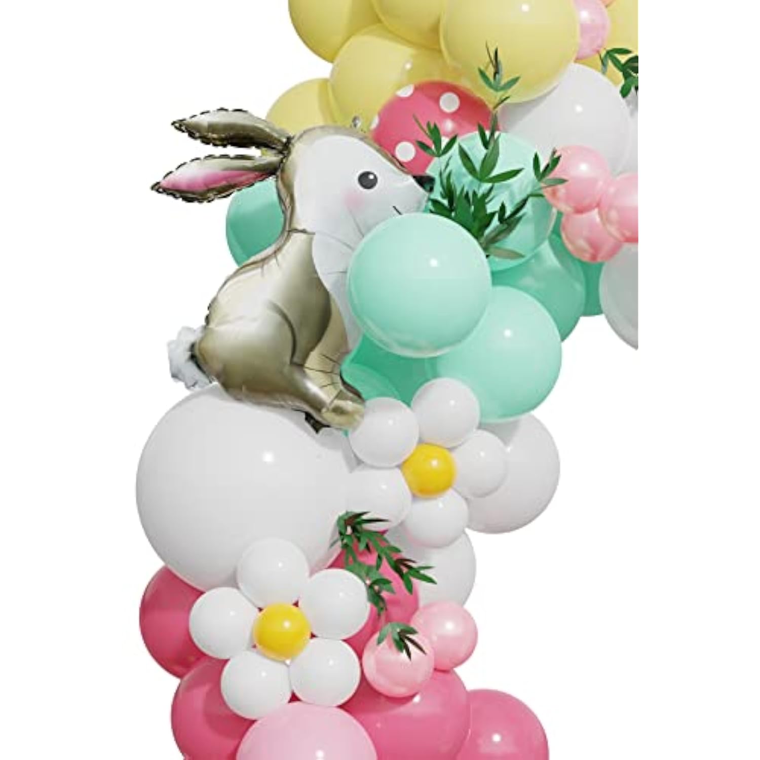 Easter Balloon Garland Arch Kit, 164Pcs Pastel Balloon Arch With Large Bunny Foil Balloon For Easter Party Supplies Spring Birthday Decorations