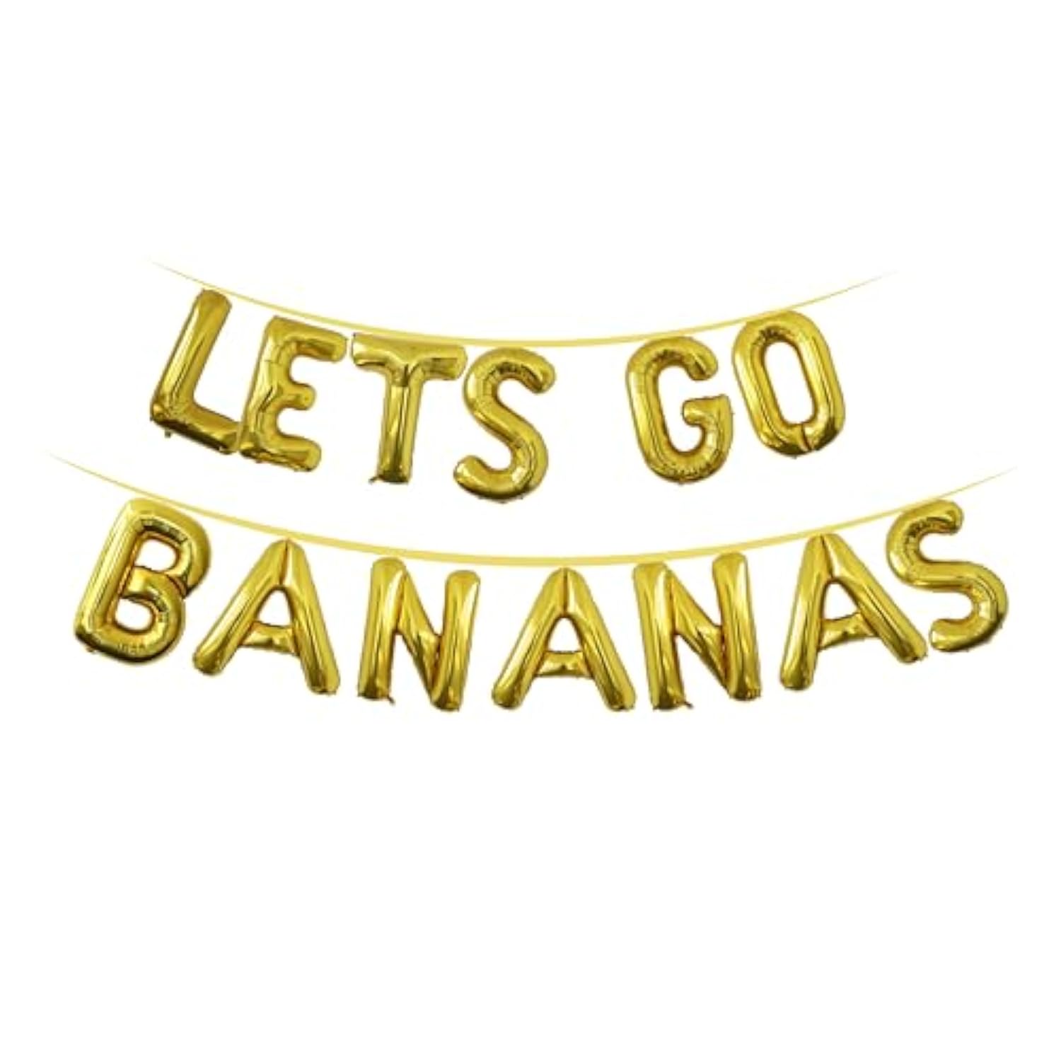 16" Lets Go Bananas Letter Banner Balloons For Tutti Frutti Balloon, Fruit Birthday Party, Twotti Frutti Birthday Decorations, Tutti Fruity Birthday,Gold