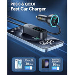 105W 6-Port Multiport Car Charger, Pd Fast Usb C Car Charger For Multiple Devices, Cigarette Lighter Adapter Car Travel Essentials For Road Trips With 5Ft Cable For Iphone 16/15, Samsung S25
