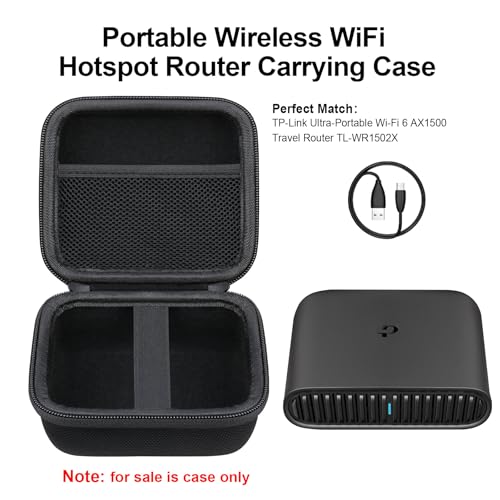 Carrying Case For Tp-Link Ultra-Portable Wi-Fi 6 Ax1500 Tl-Wr1502X/ Ax3000 Tl-Wr3002X Travel Router, Wireless Hotspot Router Storage Holder,Extra Mesh Pocket Fits Power Adapter Cable,Champagne