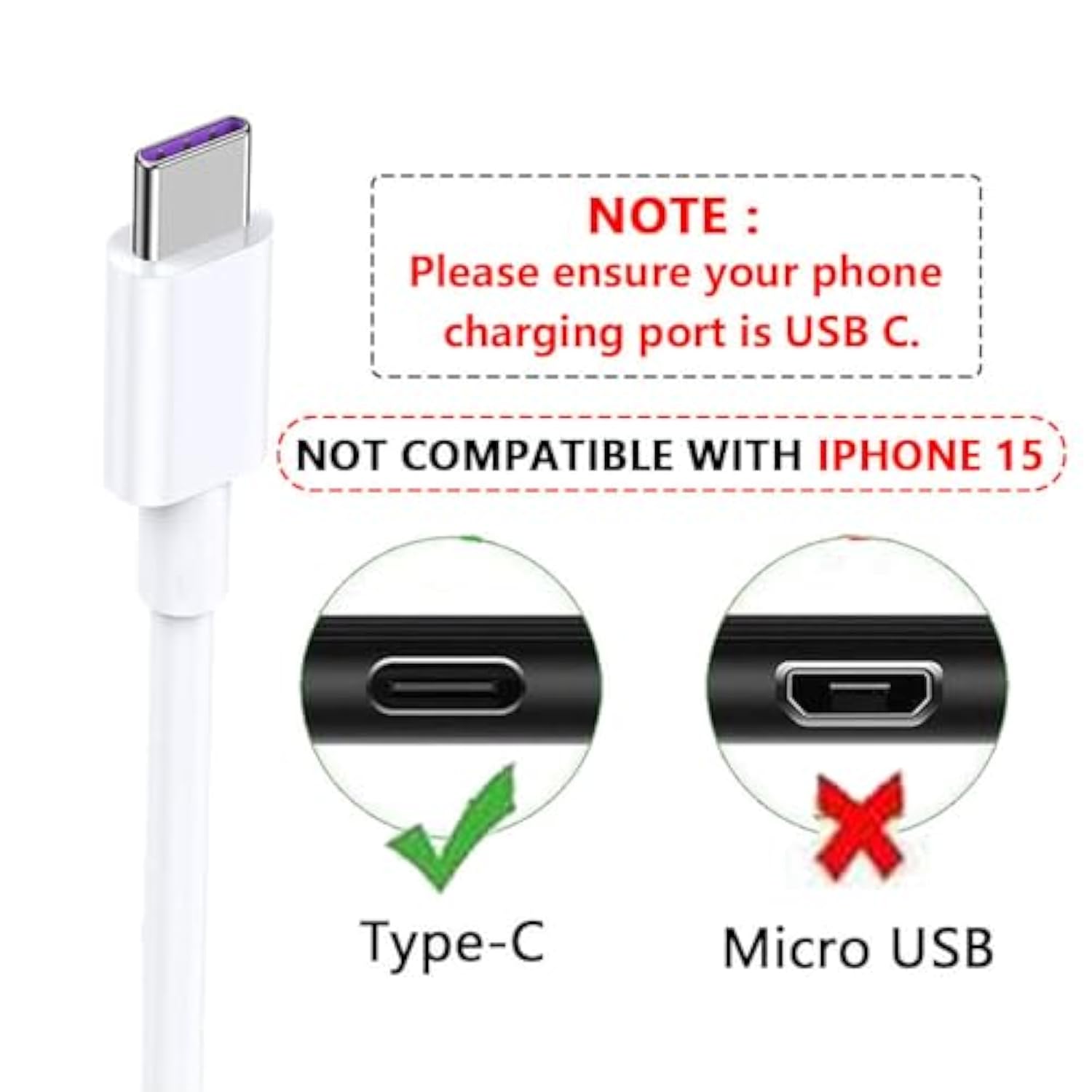 2-Pack Of 6Ft Usb-C To Usb-A Charger Cable For Ipad Pro, Galaxy, Macbook Air, Nintendo Switch, Pixel, Lg, Sony, Oneplus - Usb-C Charging Cord Usb To Usb-C Charger, White