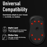 Flashbeyond 60 Dot Mouse Skates For Glass Mousepad | Premium Ptfe | Adjustable Glide Speed & Control | Polished Ultra-Smooth Finish | Easy Apply Adhesive Pads Crimson Red