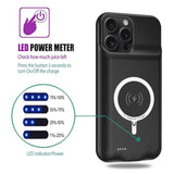 Wireless Charging Case For Iphone 15 Pro Max, 12000Mah High Capacity Portable Rechargeable Battery Case Qi Wireless Charging With Iphone 15 Pro Max (6.7 Inch) Extended Battery Charger Case (Black)