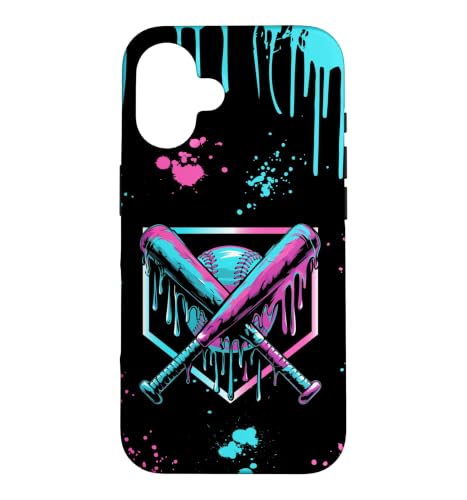 Baseball Ice Cream Drip with Sprinkles Home Plate Youth Boys Case for iPhone 16
