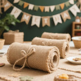 54 Yard 4 Inch Premium Burlap Ribbon, Natural Color Jute Fabric Crafts