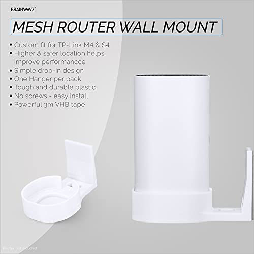 Adhesive Deco M4 & S4 Wall Mount Holder Suitible For Tp-Link Wifi Mesh, Strong Vhb Tape Bracket, No Screws, Drilling & No Tools Needed, Easy To Install, White By (Single)