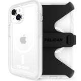 Voyager Series - Iphone 15 Case 6.1" [Compatible With Magsafe] [Anti-Yellow] Magnetic Charging Phone Case With Belt Clip Holster Kickstand [18Ft Military Grade Drop Protection] - Clear