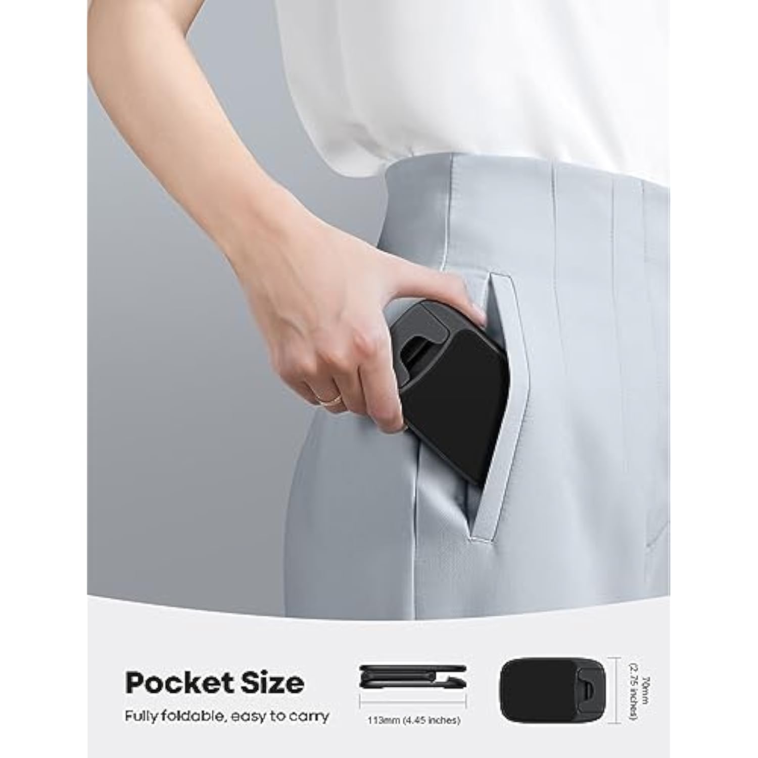 Foldable Phone Stand For Desk - Height Adjustable Cell Phone Holder Portable Cellphone Cradle Desktop Dock Compatible With 16 15 14 13 Pro Max Mini, 12 11 Xr X 8 Plus Se, Smartphone