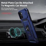 For Iphone 13 Case With Camera Lens Cover Hd Screen Protector, 10 Ft Military Grade Drop Protection, Magnetic Ring Holder Kickstand Protective Phone Case For Iphone 13 6.1 Inch, Navy Blue