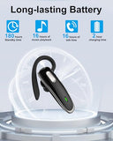 Bluetooth Headset V5.1, Wireless Hands-Free Earpiece with Noise Cancellation, Built-in Microphone for iPhone Android Business Calls - Black