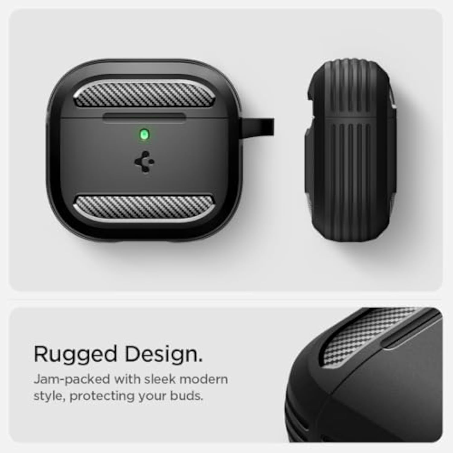 Spigen Rugged Armor Designed for AirPods 4 Case (2024) - Premium Protection for Your AirPods 4
