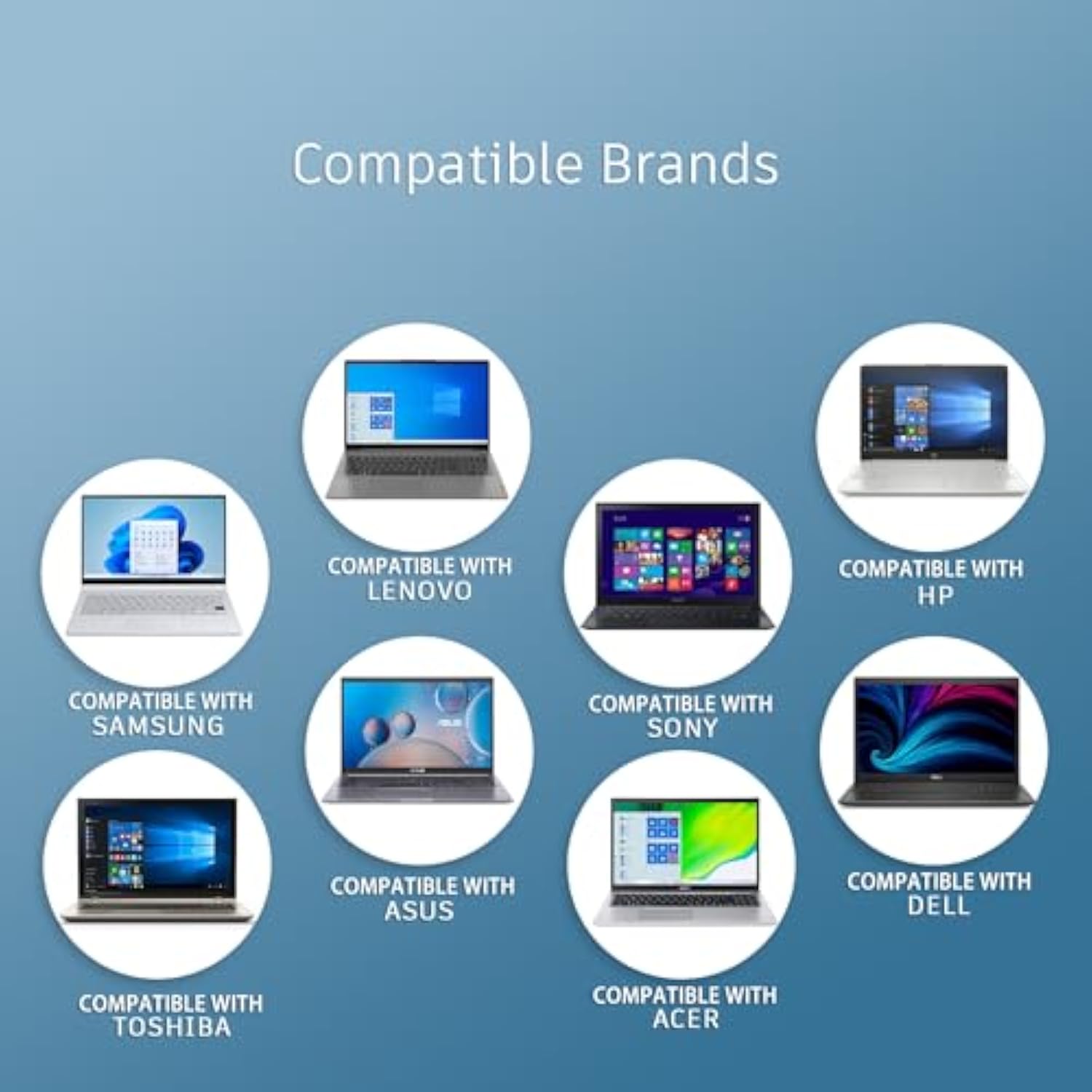 90W Universal Laptop Charger Etl Ac Adaptercompatible With Dell Hp Lenovo Ibm