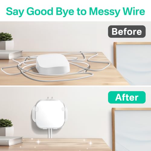 Metal Wall Mount For Eero Pro 6E / 6 Mesh Wi-Fi Router Wall Mount Shelf - Space Saving Bracket Holder For Eero Pro 6 / 6E Mount With Wire Organizer