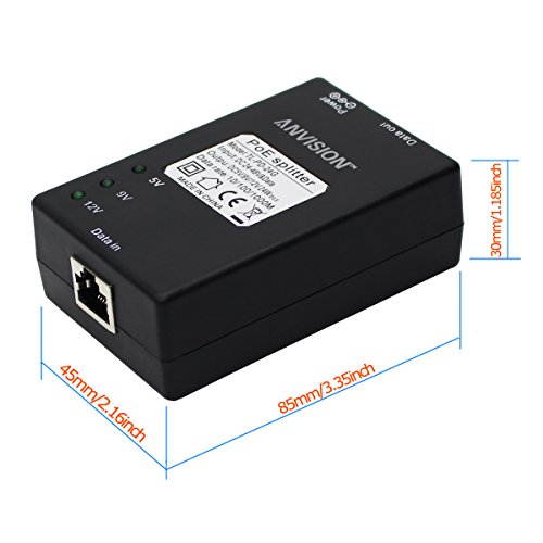 2-Pack Active Gigabit Poe Splitter Adapter With Multi-Size Tips, Ieee 802.3Af Compliant, Up To 100 Meters (328 Feet), Dc 5V/9V/12V Power Output For Ip Camera Ap Voip Phone And More