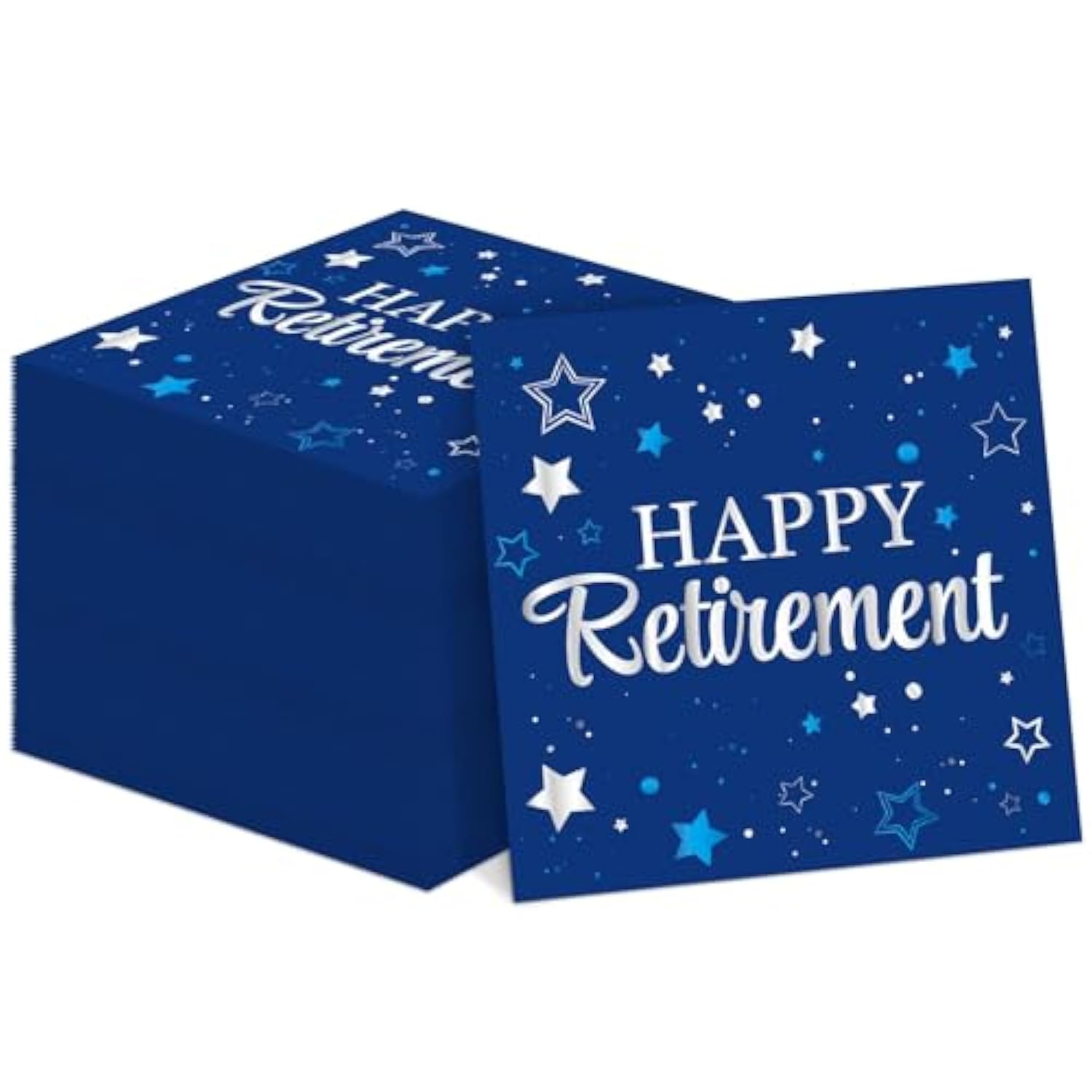 50 Pack Retirement Paper Napkins Retirements Party Decorations Happy Farewell Celebration Supplies We Will Miss You For Retired Decor Favors Blue And Silver Teacher
