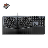 Periboard-535Br [Firmware Updated] Wired Ergonomic Mechanical Keyboard - Full-Size - Low-Profile Brown Tactile Switches - Nkro Anti-Ghosting - Compatible With Windows And Macos