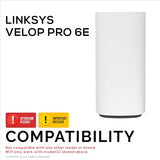 Screwless Wall Mount For Linksys Velop Pro 6E (Axe5400) Wifi Mesh Router, Easy To Install Holder, Adhesive & Screw Mounting Option, By