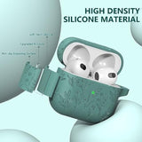 For Airpods 3Rd Generation Case With Cleaning Kit, Flower Engraved Cases Compatible With Airpod Case 3Rd Generation, Soft Silicone Case Cover With Keychain For Women, Front Led Visible