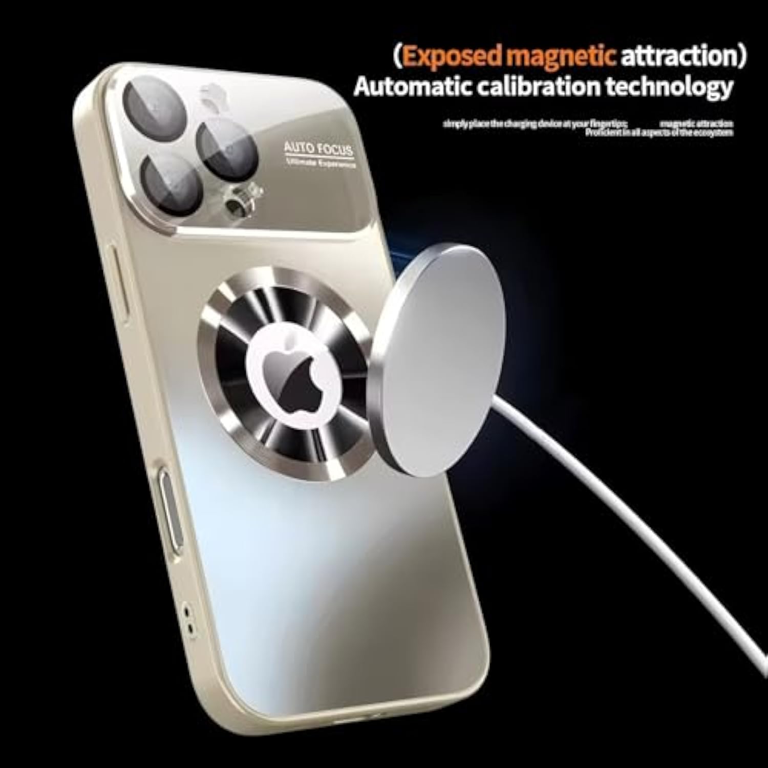 Magnetic Series Design For Iphone 16 Pro Max Case,[Compatible With Magsafe][Military Drop&Full Camera Lens Protector] Large Window Logo View Dust-Proof Matte Shockproof Cover,Black