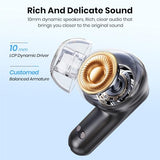 Bluetooth Headphones 5.4 Wireless Earbuds 2-in-1 Case and Phone Stand Noise Cancelling Earbuds Powerful Bass in-Ear Bluetooth 70H Playtime 35dB