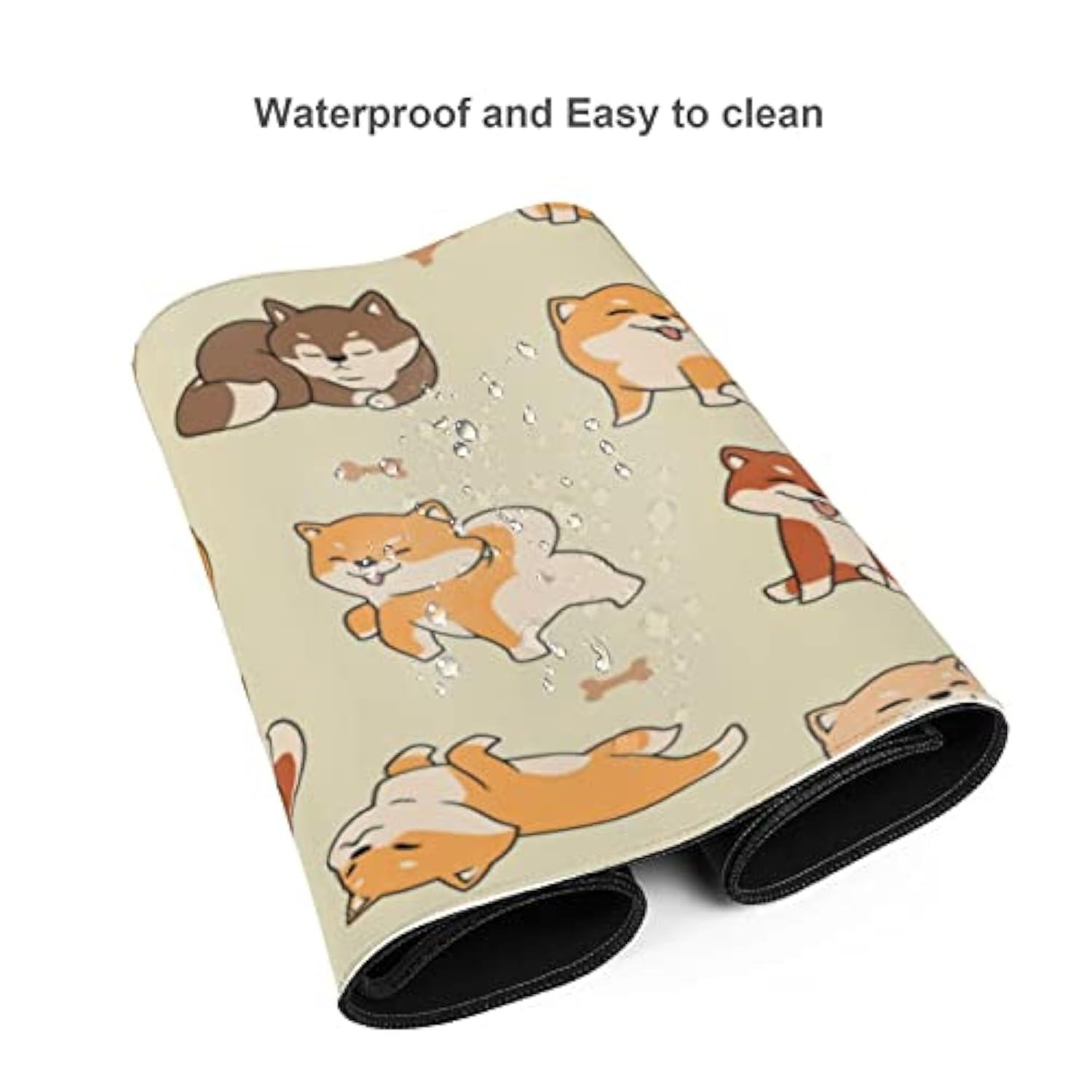 Laptop Mouse Pad Lovely Shiba Inu Dogs Desk Mat With Stitched Edges 31.5X 11.8 Inch Non-Slip Large Keyboard Rubber Writing Table Mat For Office Home