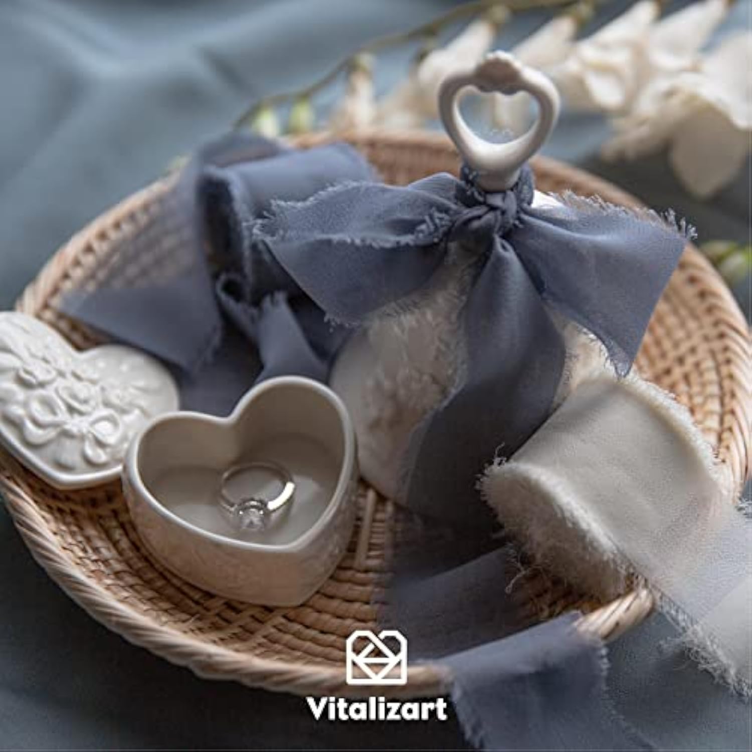 3 Rolls Handmade Fringe Chiffon Silk Ribbon Gauze 1.5" X 7Yd Cream & G