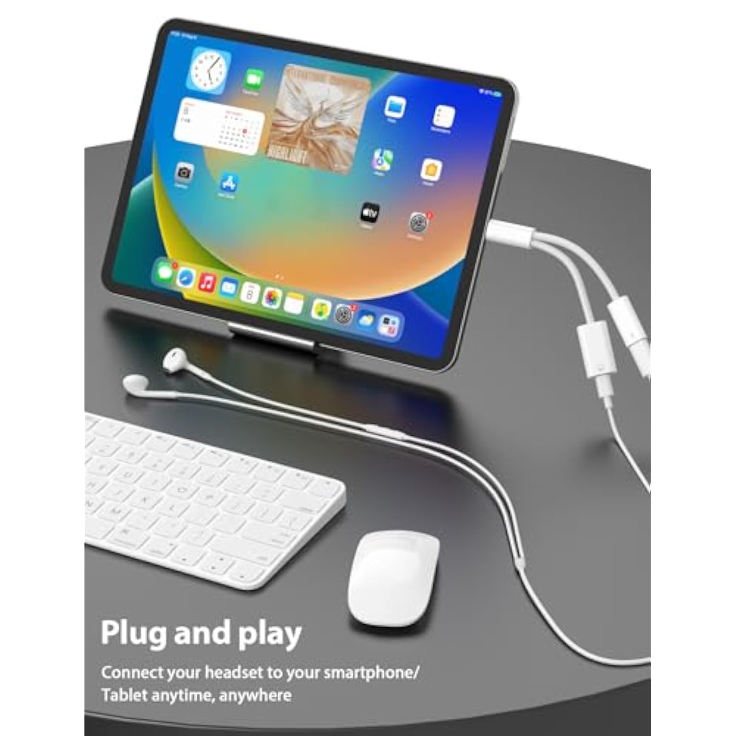 2-In-1 Usb C To Lightning Headphone Adapter & Type C Fast Charging Cable For Iphone 17 16 15 Pro Max Ipad 10 Usb-C To Lightning Earphone Jack Audio Dongle Conventer & Charger Splitter For Ipad Macbook