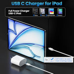 Usb C Fast Charger For Apple Ipad Pro 13/12.9/11 Inch, Ipad 11Th/10Th Generation, Ipad Air 11/13 Inch/5Th/4Th, Ipad Mini 6Th/7Th, Ipad Charger Fast Charging Block With 6.6Ft Usb C To C Charger Cable