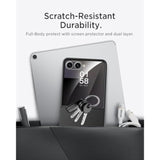 Miimall Slim Fit for Galaxy Flip 7 Case Built-in Screen Protector,Military Grade Shockproof Drop-Proof Thin Anti-Scratches Nonslip Matte Grip Full Body Phone Case for Flip 7 Samsung Rugged,Black