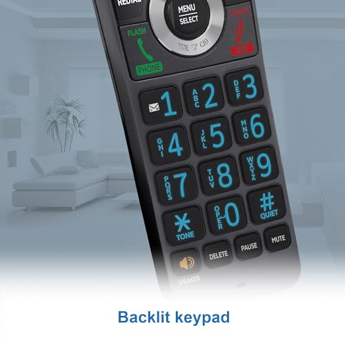 Gl2101-5 Dect 6.0 5-Handset Cordless Home Phone With Call Block, Caller Id, Full-Duplex Handset Speakerphone, 2" White Backlit Display, Lighted Keypad (Graphite & Black)