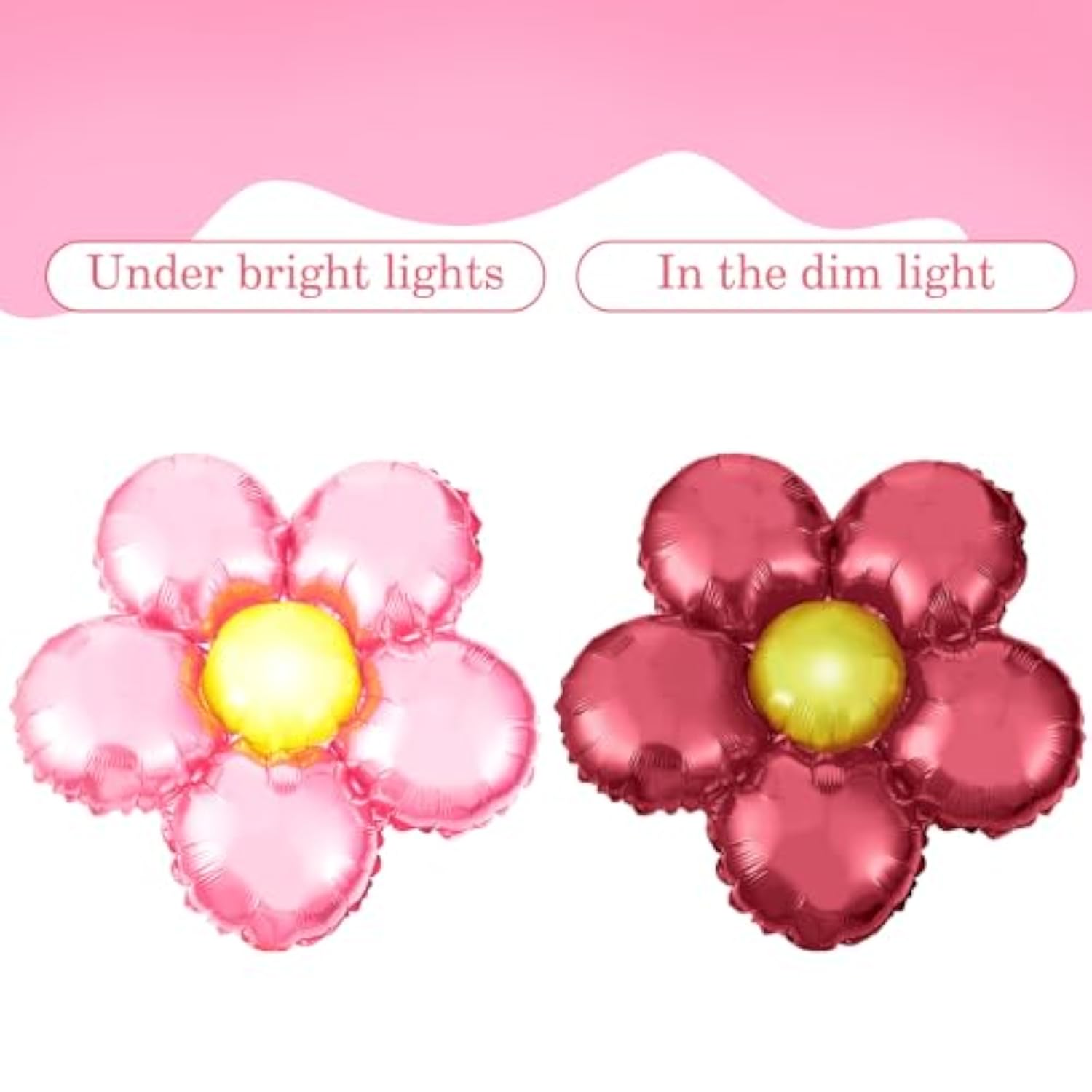 12 Pcs Light Pink Flower Balloon Huge Aluminum Foil Pastel Pink Flower Shaped Groovy Balloons Floral For Baby Shower Wedding Birthday Anniversary Party Decorations