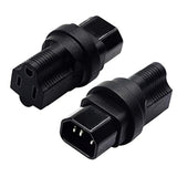 3 Prong Usa C14 To Nema 5-15R Plug Power Adapter For Standard Computer Power Adapter 15A/125V (Ig-320) (Nema 5-15R To Iec 60320-C14)(2 Pack)