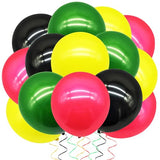 100 Pieces 12 Inch Black History Month Juneteenth Balloons, Red Yellow Green Black Balloons Decoration with Ribbons for Black History Month Juneteenth Freedom Day Party Favors