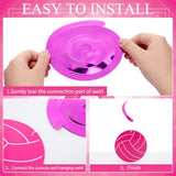 60 Pcs Hot Pink Volleyball Hanging Swirl Decorations for Senior Night