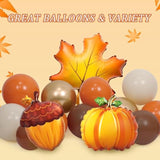 Fall Thanksgiving Balloon Arch Kit: Orange, Brown, Gold Party Decor