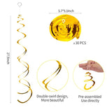 30PCS Gold Swirl Ceiling Decorations for Birthday, Baby Shower & Wedding Decor