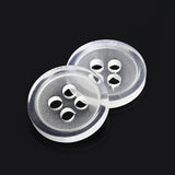 100Pcs Plastic White Buttons 4 Holes Clear Clothing Shirt Sewing Butto