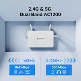 Ac1200 Wifi Router Dual Band Wireless Internet Router, Speed Up To 1.2 Gbps, 4 X 1000 Mbps Gigabit Ethernet Ports, Bridge/Repeater Mode, Guest Network, Ipv6, Easymesh, Parental Controls