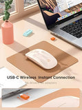 R306C Usb C Wireless Mouse, Type-C 2.4Ghz Portable Computer Mouse, Silent Click, Ultra-Slim, 3-Speed Dpi, 480 Hours Battery Life, For Usb-C Laptops, Macbook, Ipad, Macos - Flesh Pink