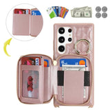Rose Gold Crossbody Wallet Case for Samsung Galaxy S24 Ultra