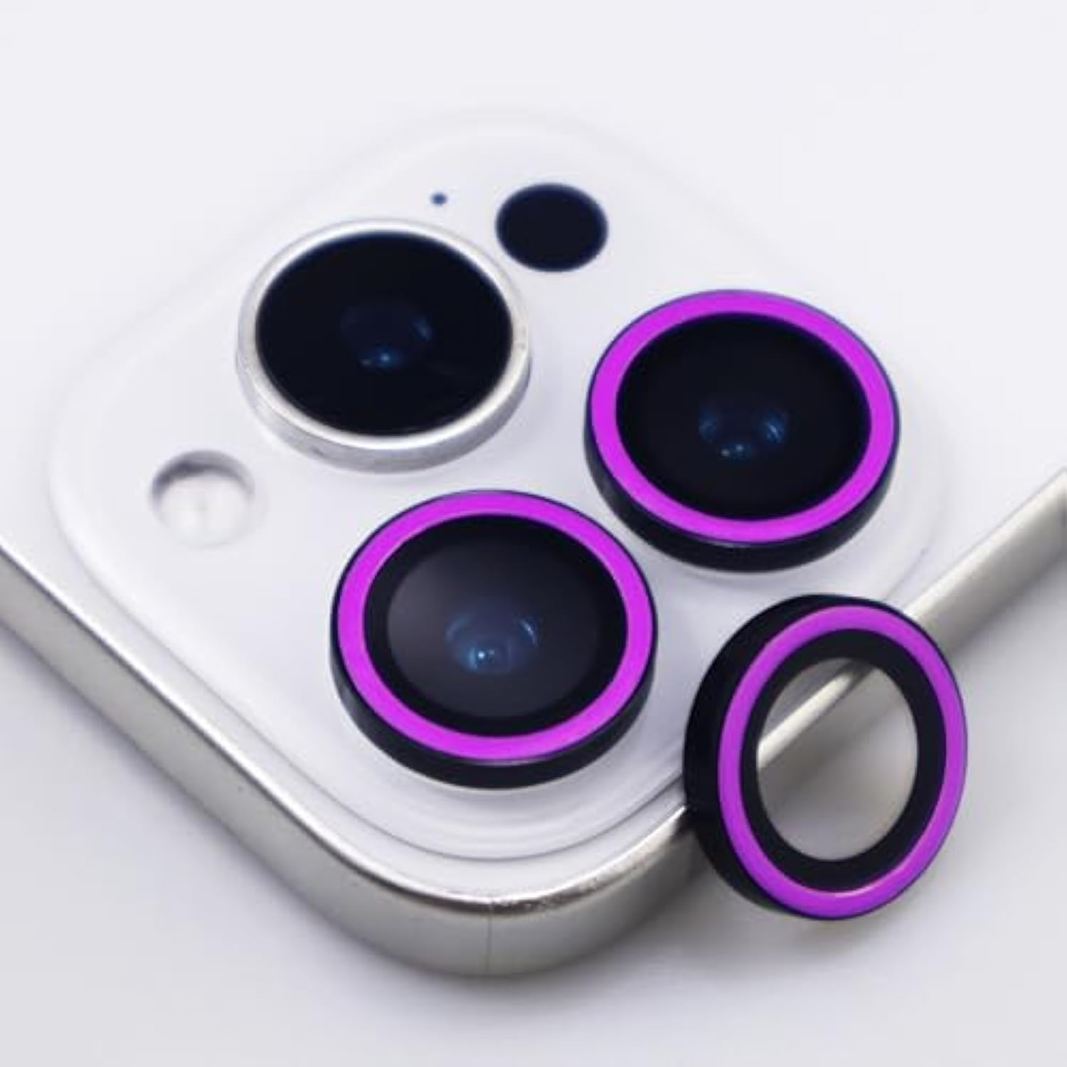 For Iphone 16 Pro / 16 Pro Max Camera Lens Protector Tempered Glass Screen Accessories Lens Cover For Iphone 16 Pro/Pro Max (3Pcs) (Purple-?Nonluminous?)