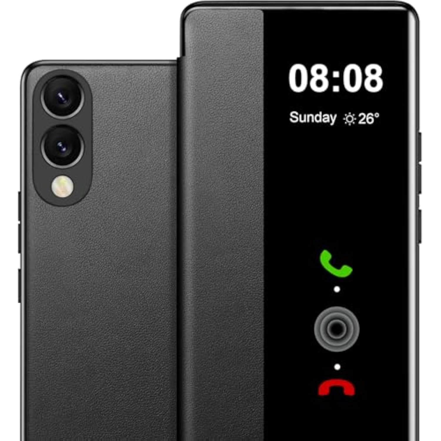 For Samsung Galaxy S25 Edge Case Flip Leather Cover Clear S-View, For Samsung S25 Edge Phone Case Smart Window Hard Flip, Shockproof Protective Cover Galaxy S25 Edge 5G Case Clear View