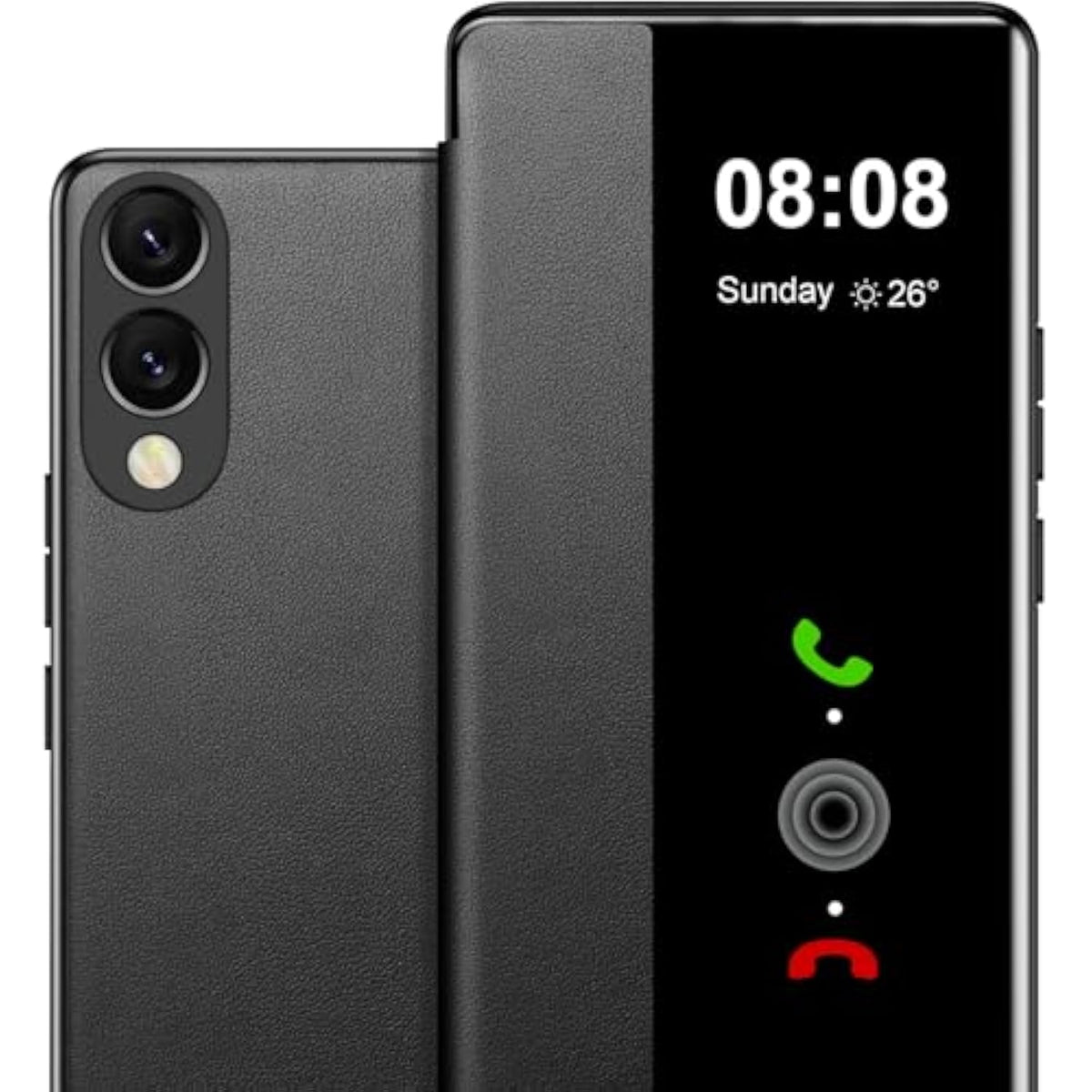 For Samsung Galaxy S25 Edge Case Flip Leather Cover Clear S-View, For Samsung S25 Edge Phone Case Smart Window Hard Flip, Shockproof Protective Cover Galaxy S25 Edge 5G Case Clear View